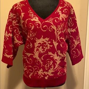 Elegant Red and Gold Women's Sweater